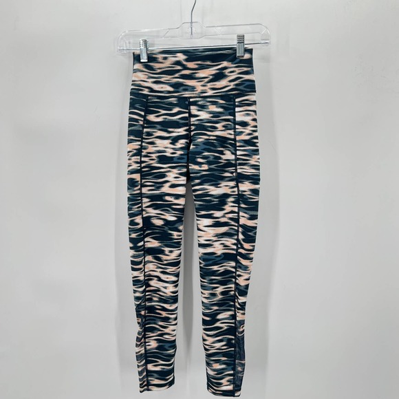 SWEATY BETTY Super Sculpt Mesh Yoga Leggings In Stellar Blue Water Print XS - Picture 4 of 8